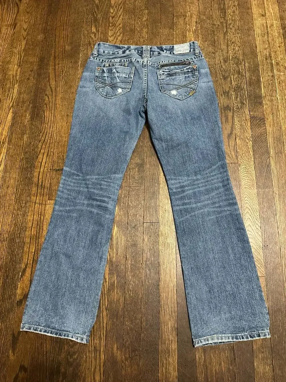 Y2K 90’s Aeropostale Chelsea Skinny Bootcut Distressed Denim Jeans Low Rise 9/10